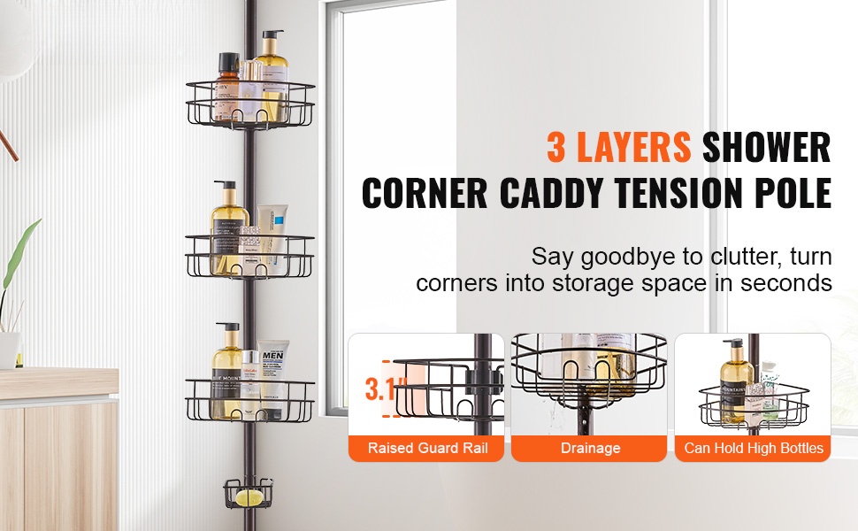 Kulmasuihkukori jännitetangolla yleiskuva