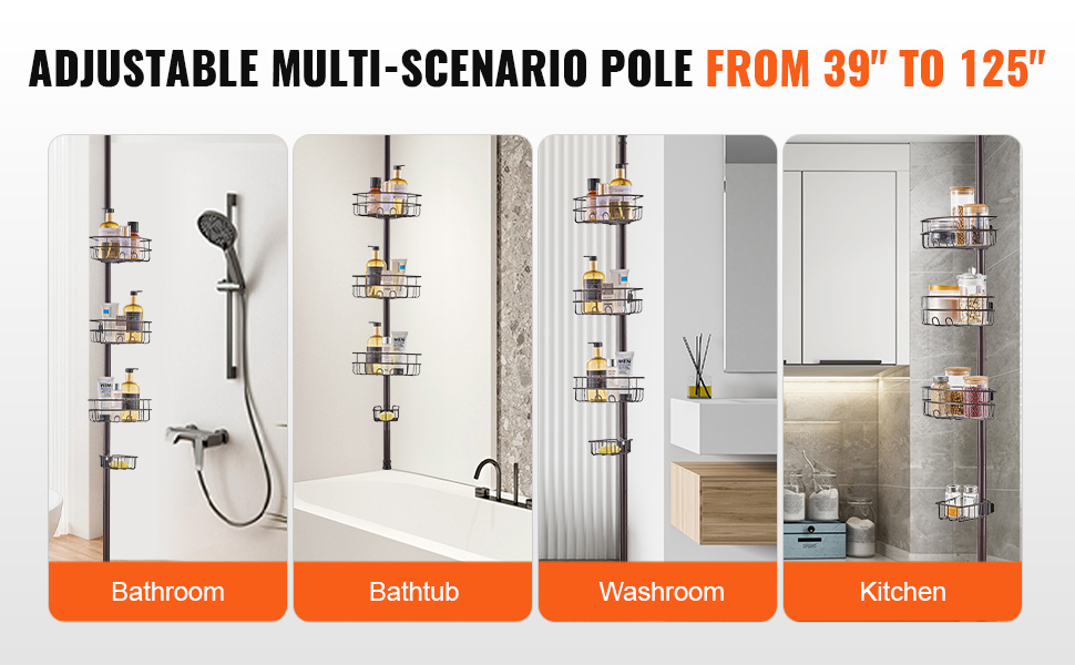 Säädettävä korkeus 39–125 tuumaa