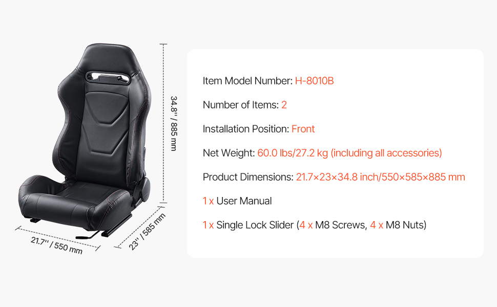 Racing-istuimet sisustan yleisilme