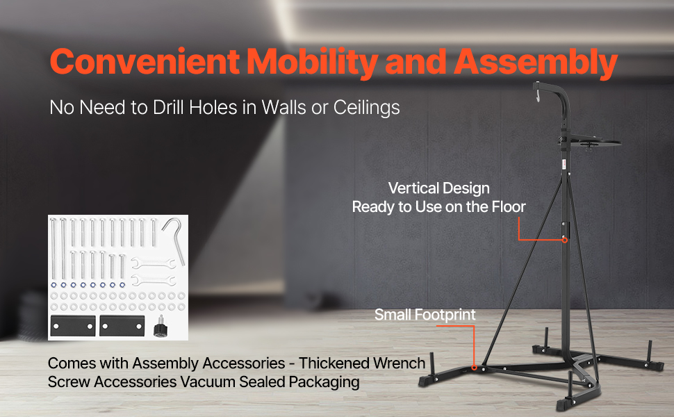 Nyrkkeilysäkin teline, helppo asennus