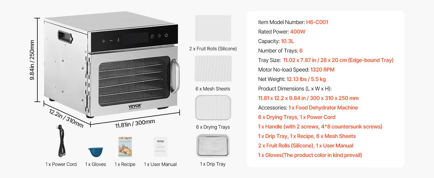 Elintarvikekuivain, tekniset yksityiskohdat