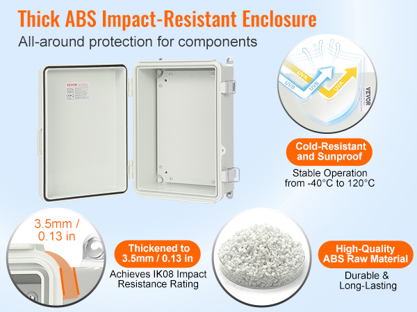 Paksu ABS-materiaali suojaamassa komponentteja