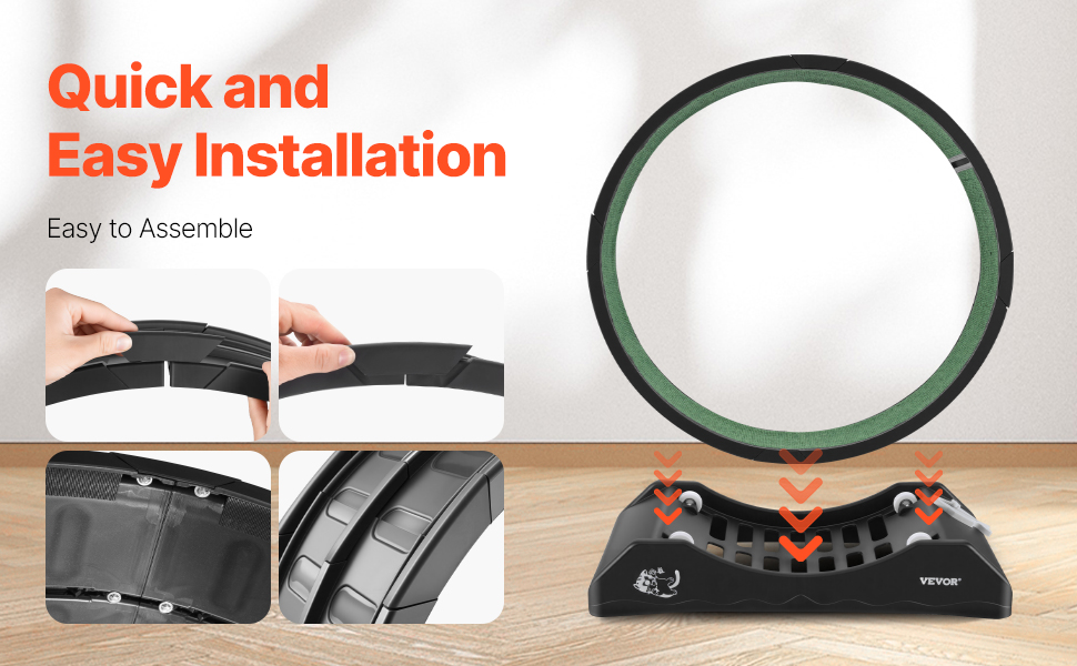 Kissojen juoksupyörä, helppo asennus