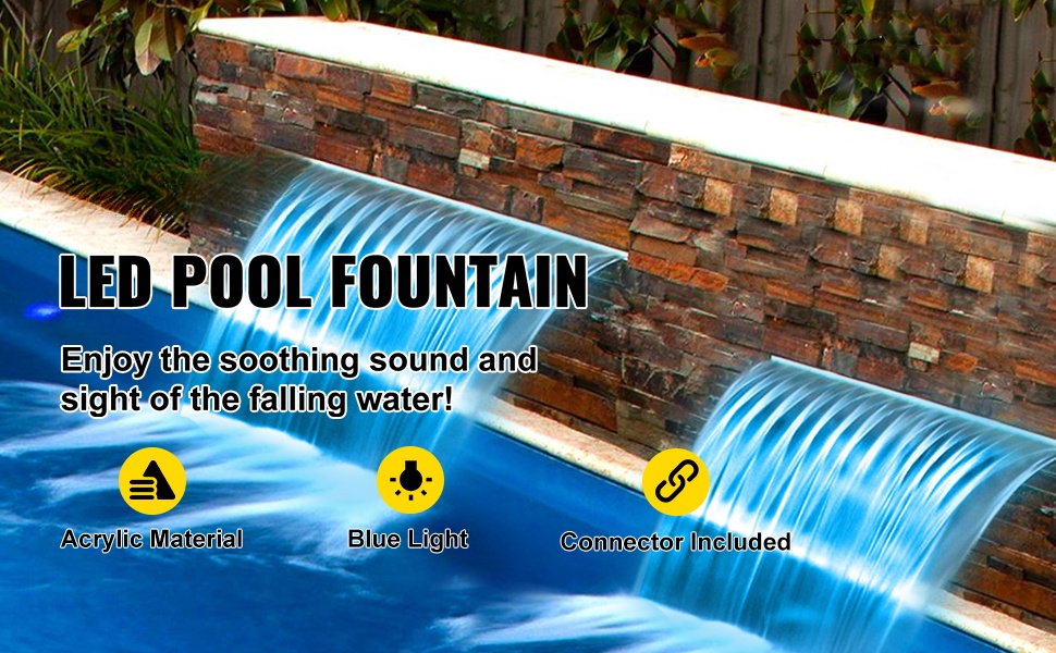 Allasvesiputous LED-valaistuksella