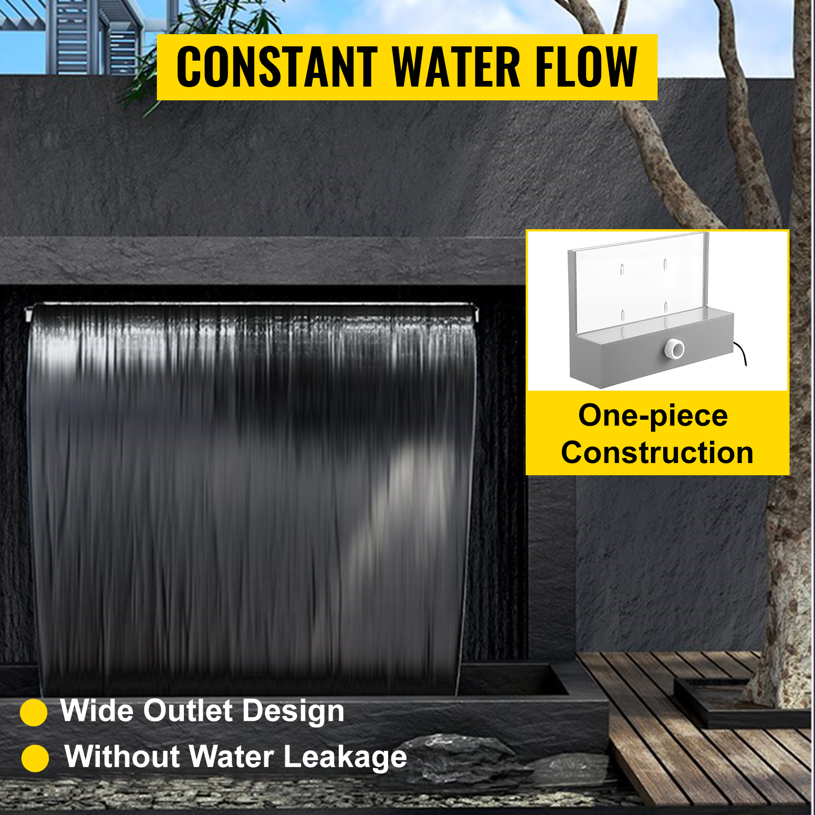 Tasainen vesivirta altaaseen