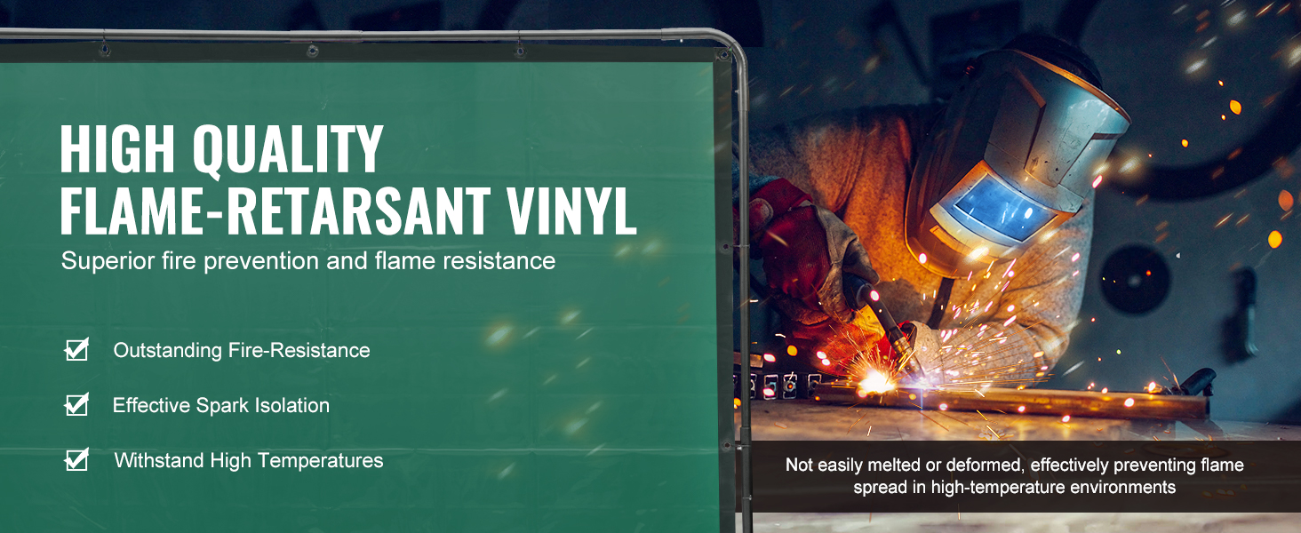 Liekinkestävä vinyyli hitsaussuojaverhossa