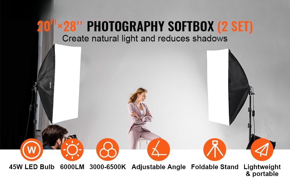 Softbox-valosetti kokonaisuus