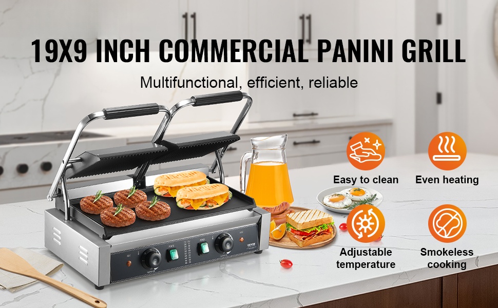 Paninigrilli tasaisella paistopinnalla