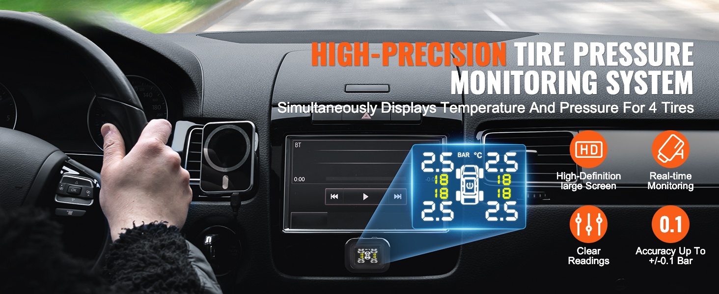 Rengaspaineen valvontajärjestelmä näyttö