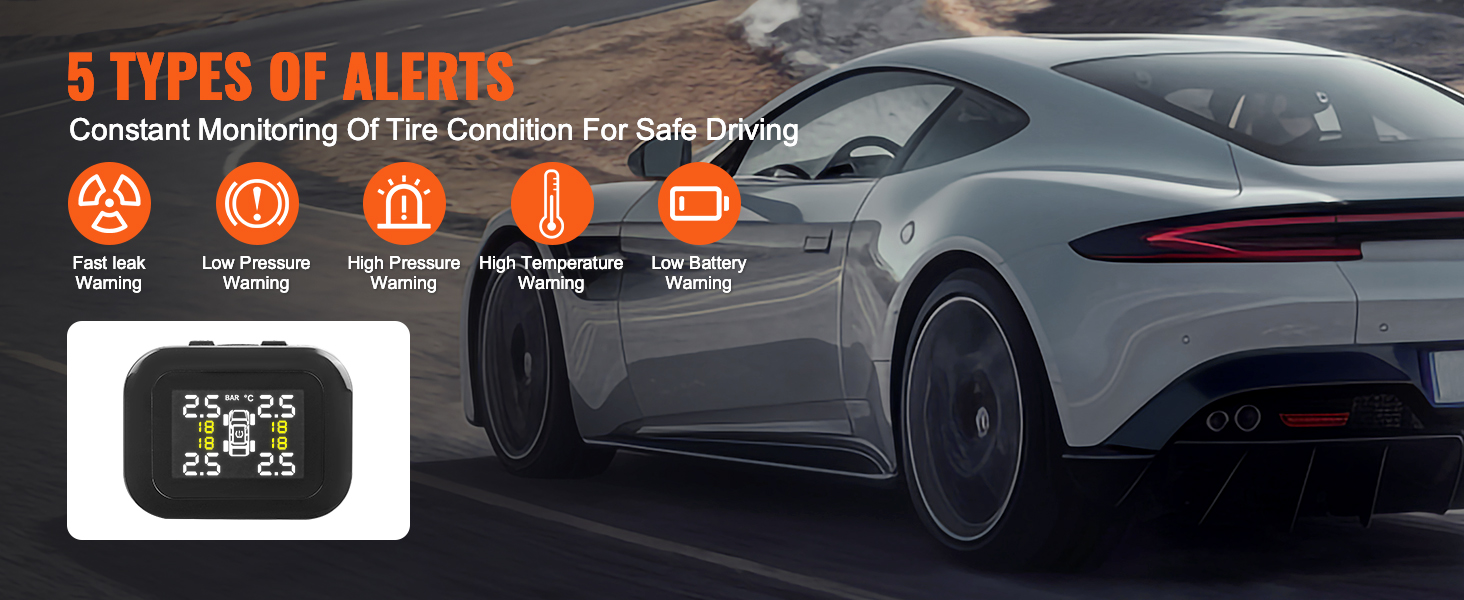 Rengaspaineen valvontajärjestelmän hälytystilat