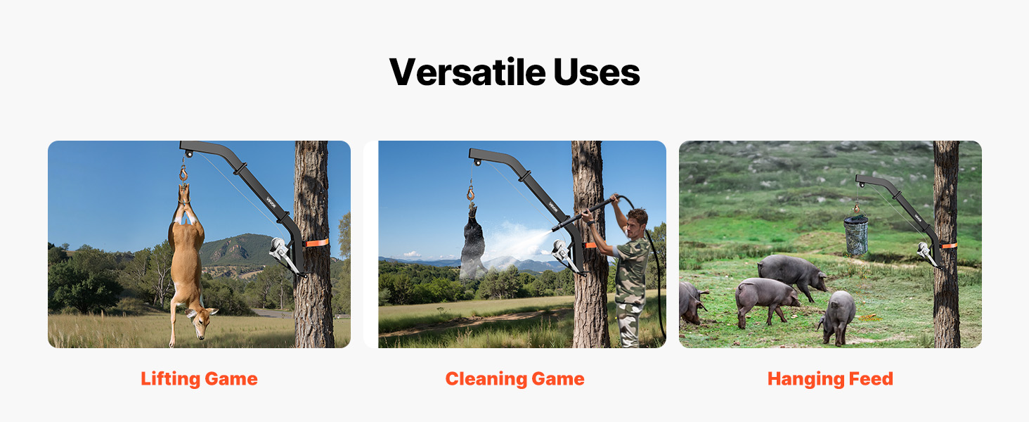 Riistan käsittely ja rehupussien ripustus