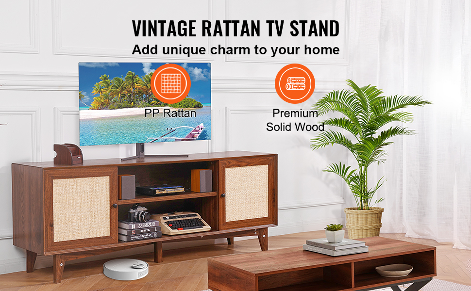 Rattan-TV-taso, olohuoneessa