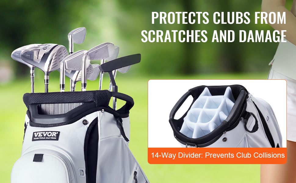 Vedenpitävä ja kulutusta kestävä golfbägi
