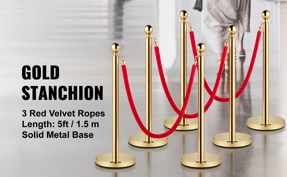 Gold Stanchion - köysitolppasetti