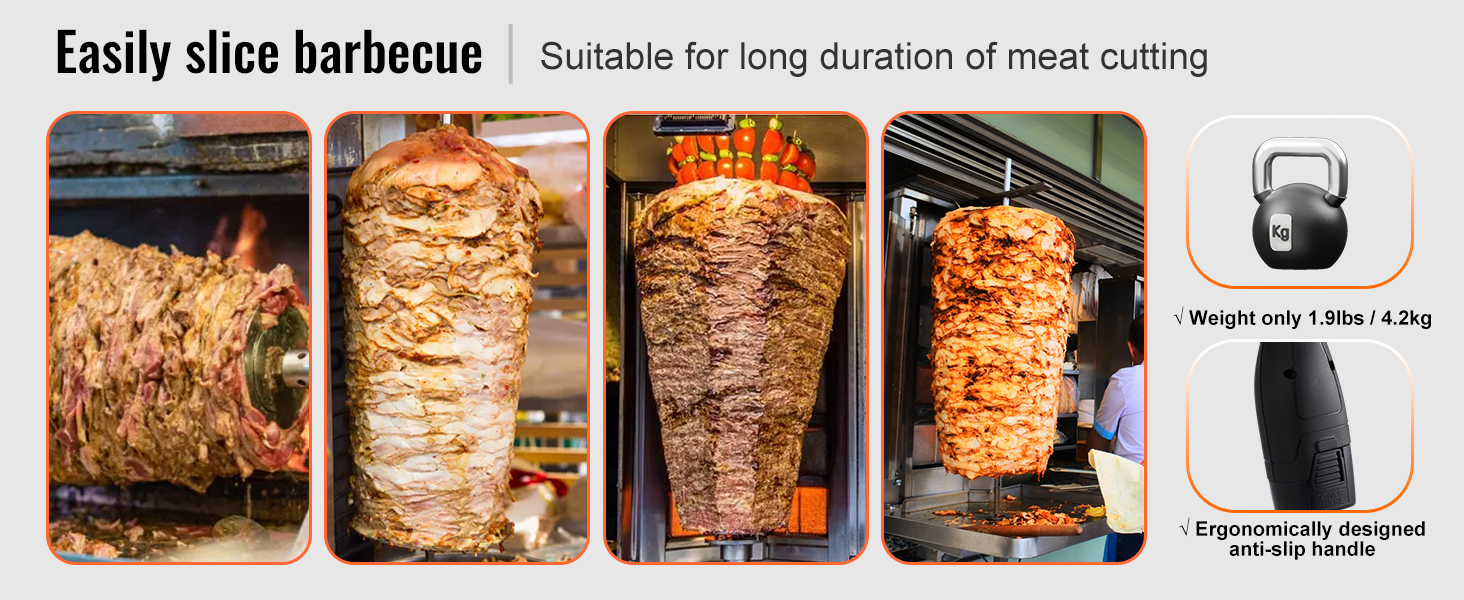 Johdoton kebablihaleikkuri ja kahva