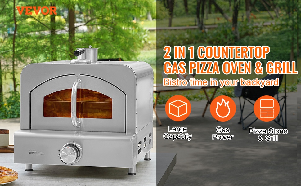 Kaasukäyttöinen ulkopizzauuni