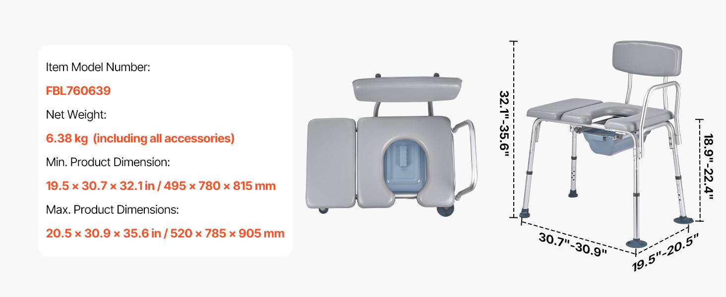 WC-tuoli käytössä makuuhuoneympäristössä