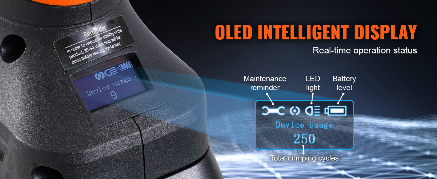 OLED-näyttö puristustyökalussa