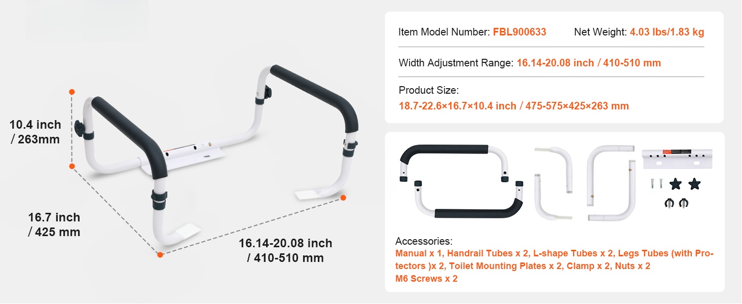 Wc-turvakaiteen mitat ja rakenne