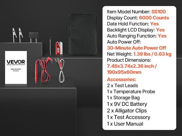 Yleismittarin lisävarusteet ja johdot