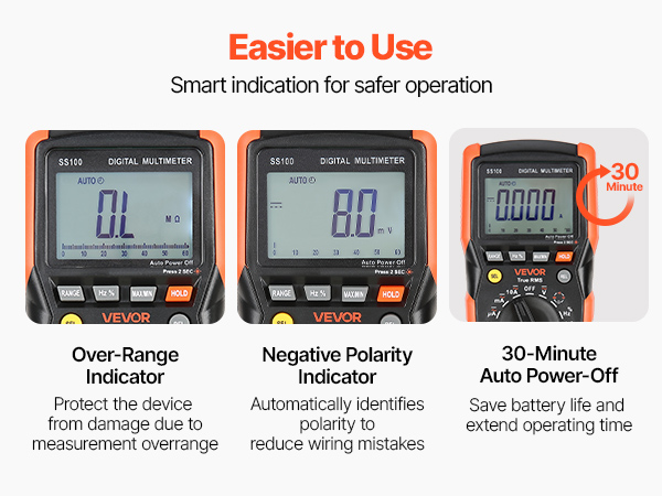 Yleismittarin näyttö ja symbolit