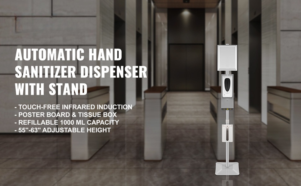 Automaattinen käsidesiannostelija telineellä