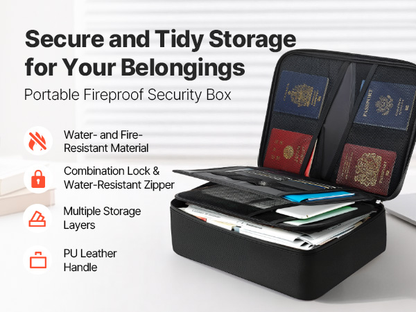 Paloturvallinen asiakirjalaatikko yksityiskohdat