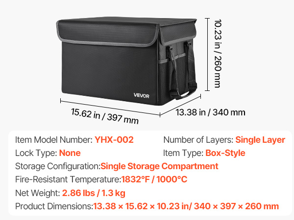 Palonkestävän asiakirjalaatikon yksityiskohdat