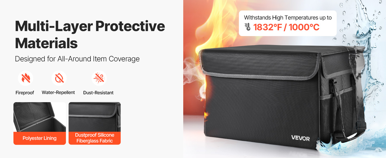 Palonkestävä ja vedenpitävä asiakirjalaatikko