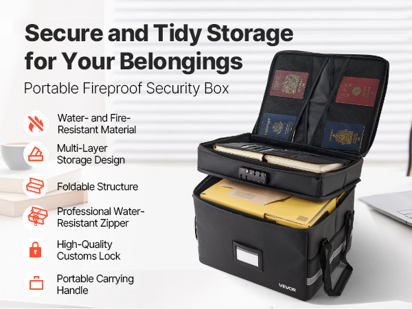 Tulenkestävä asiakirjalaatikko kannettava malli