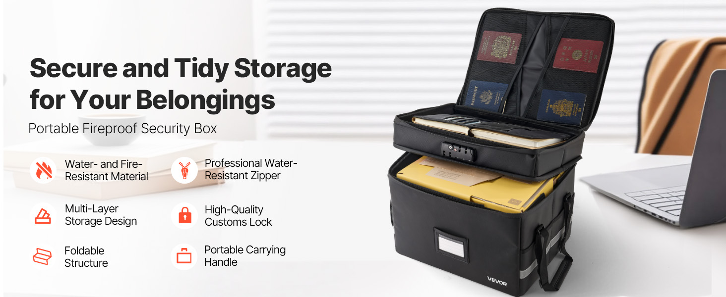 Tulenkestävä asiakirjalaatikko etunäkymä