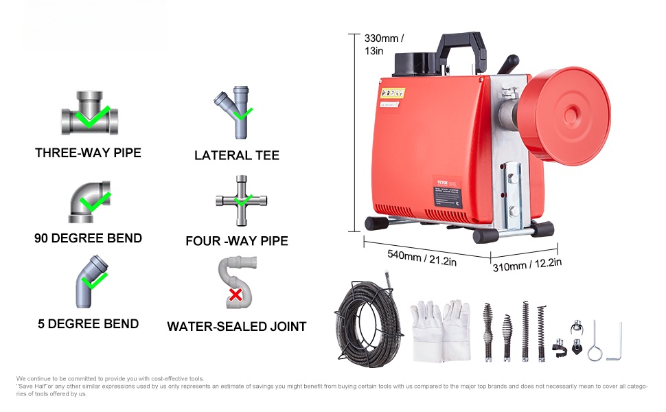 Viemärinpuhdistuskoneen mitat