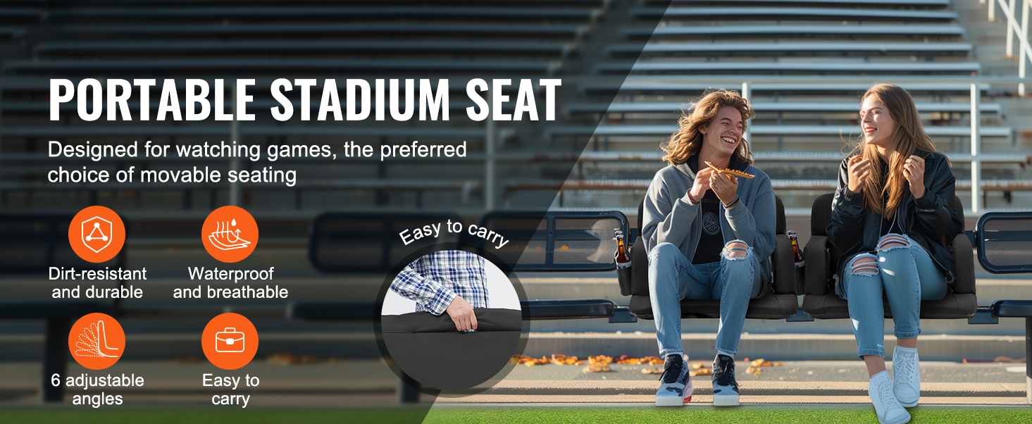 Kantettava stadionistuin selkänojalla