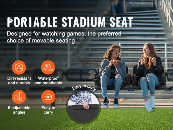 Kannettava stadionistuin taitettuna