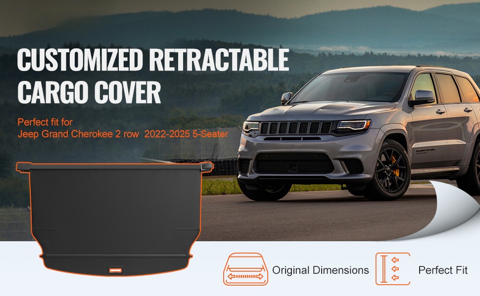 Rullattava tavaratilan suojapeite Jeep Grand Cherokeeen