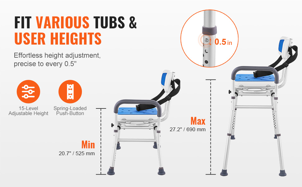 Korkeussäädettävä siirtymäpenkki kylpyammeeseen