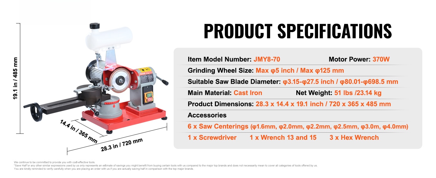 Pyörösahanterien teroituskone sivulta