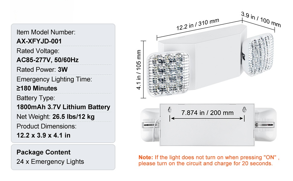 LED-hätävalosarja 24 kpl