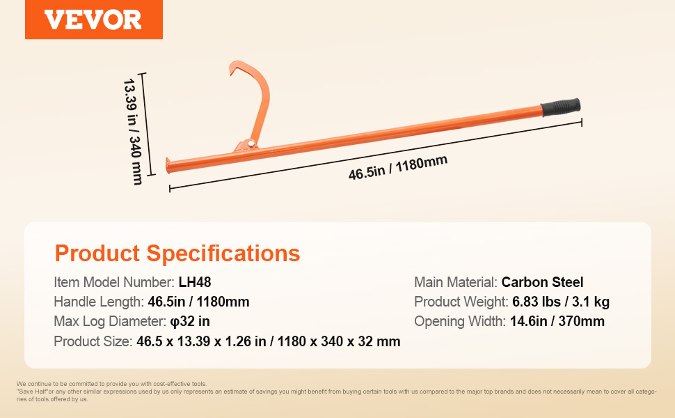 Puunkäsittelykoukun mitat ja rakenne