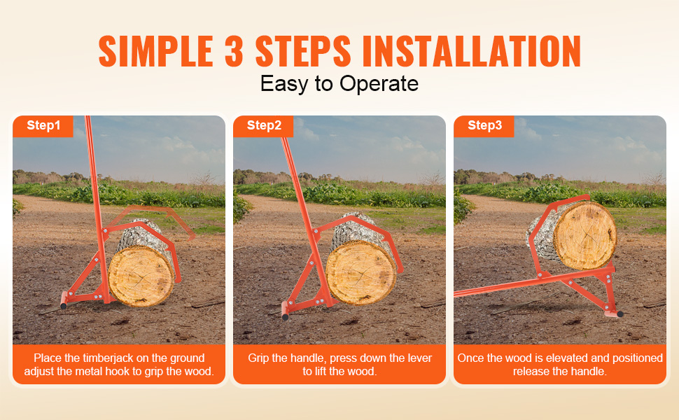 Käyttö: tukin nostaminen