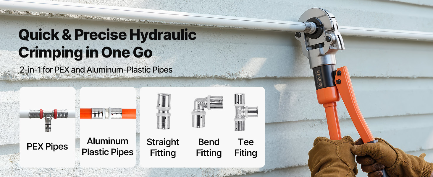 Hydraulinen putkipuristin PEX- ja alumiinimuoviputkille