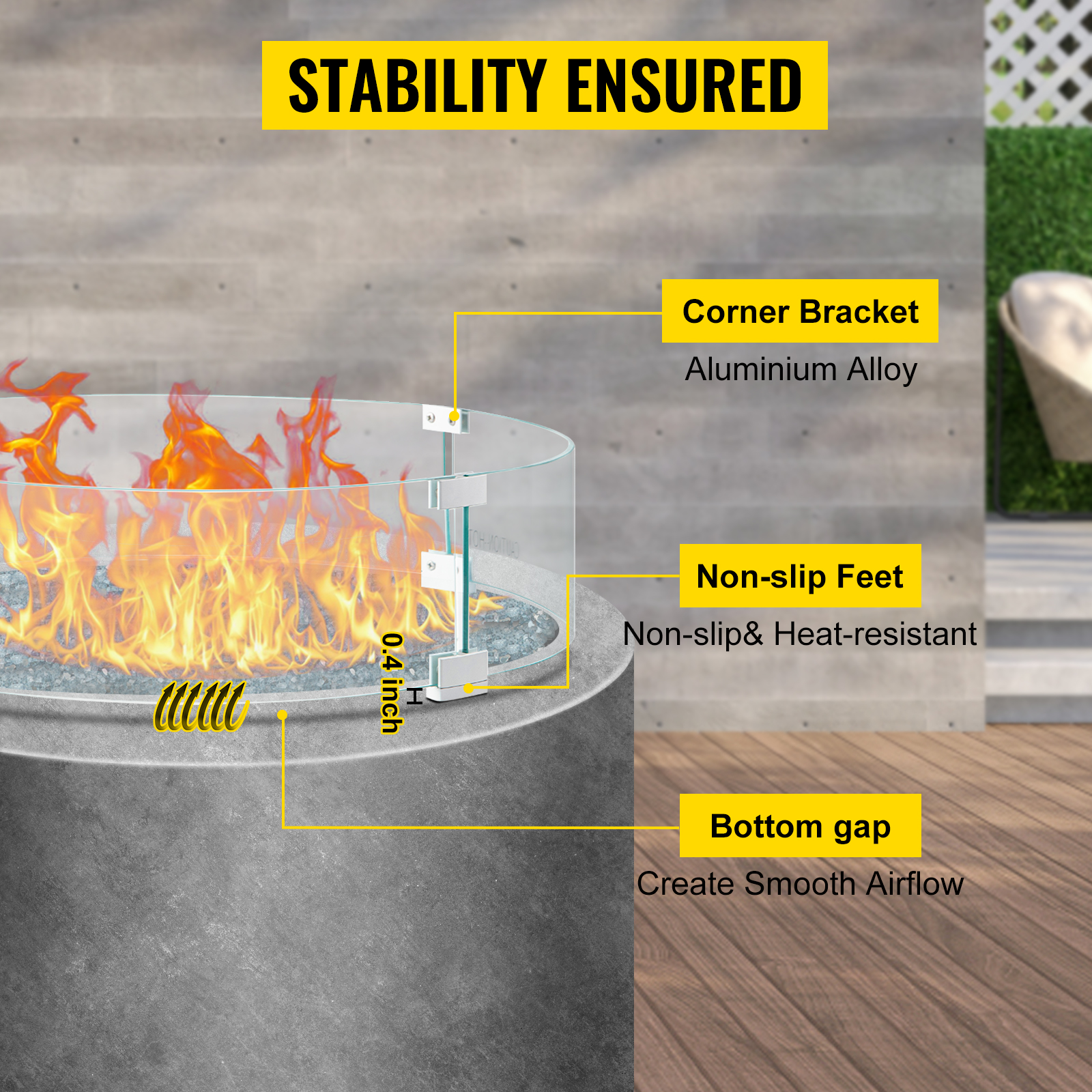 Tuulisuojan osat ja kiinnikkeet