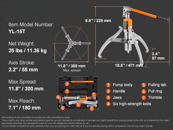 Hydraulinen ulosvedin pakkauksessa