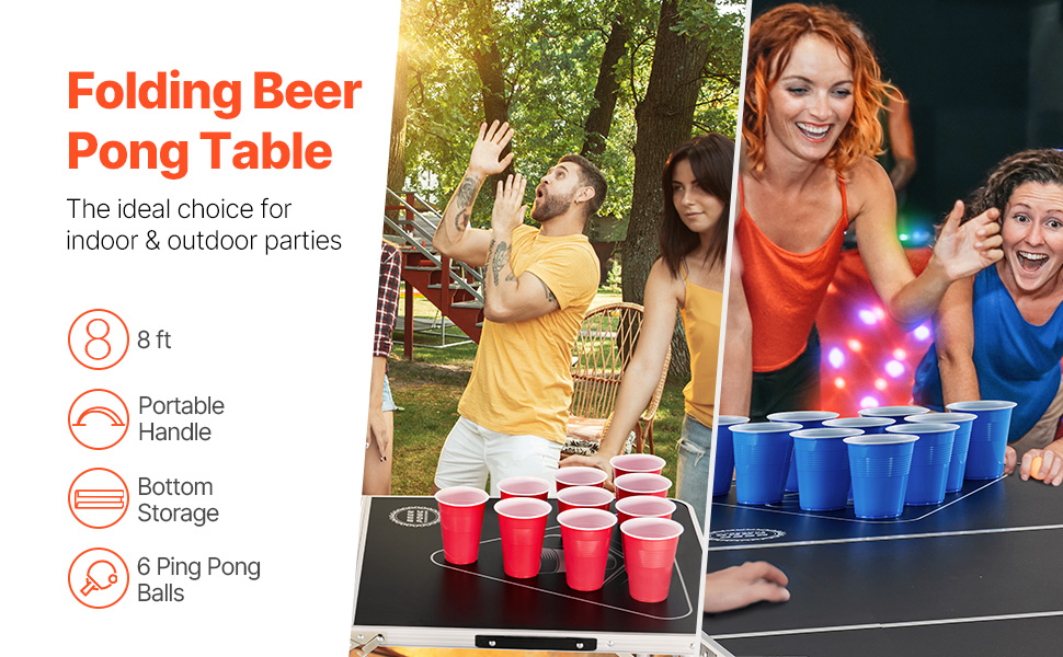 Taittuva beer pong -pöytä
