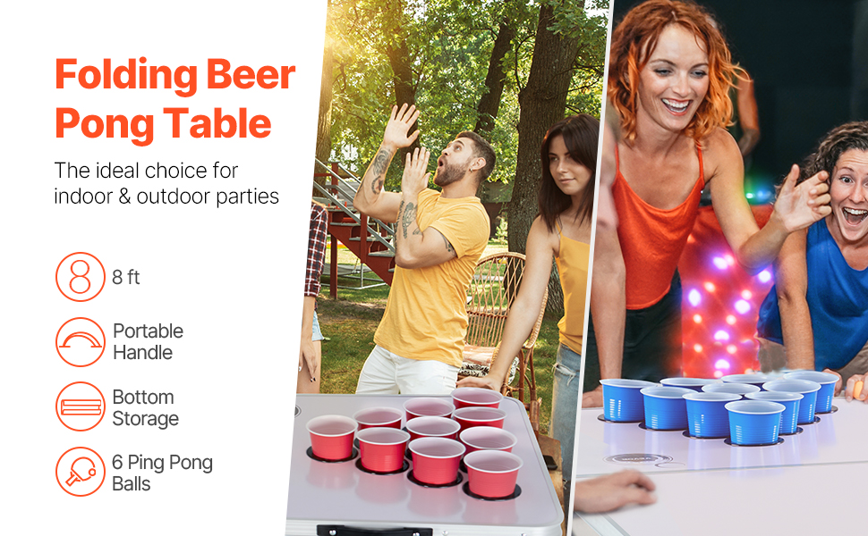 Taitettava beer pong -pöytä, yleiskuva