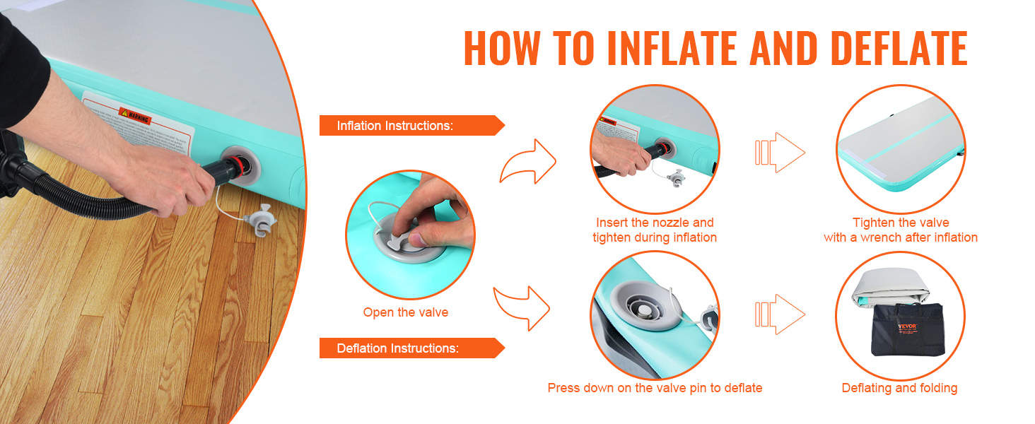 Ilmatäytteinen matto PVC-materiaalista