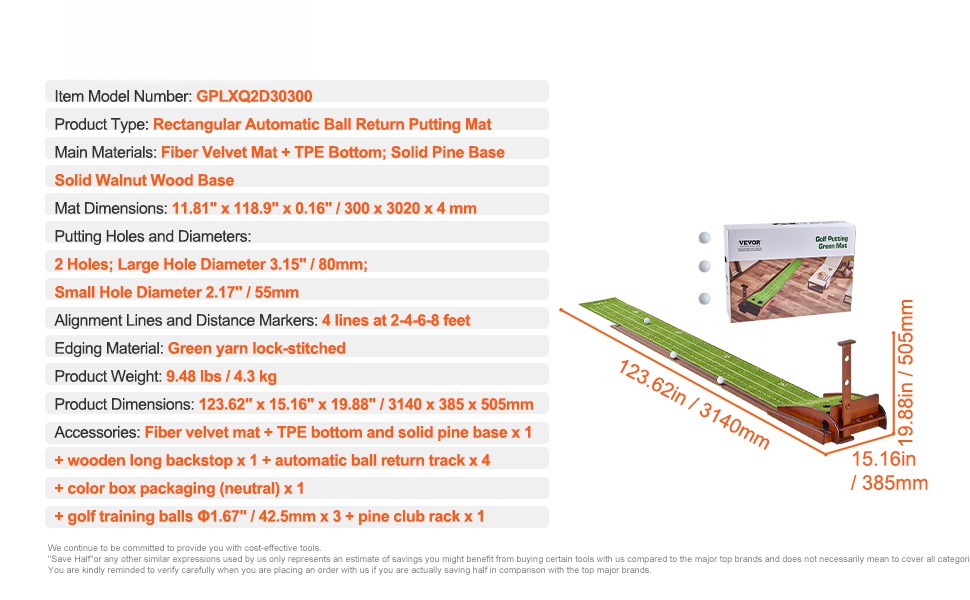Kokonainen golf-puttijärjestelmä sisäkäyttöön