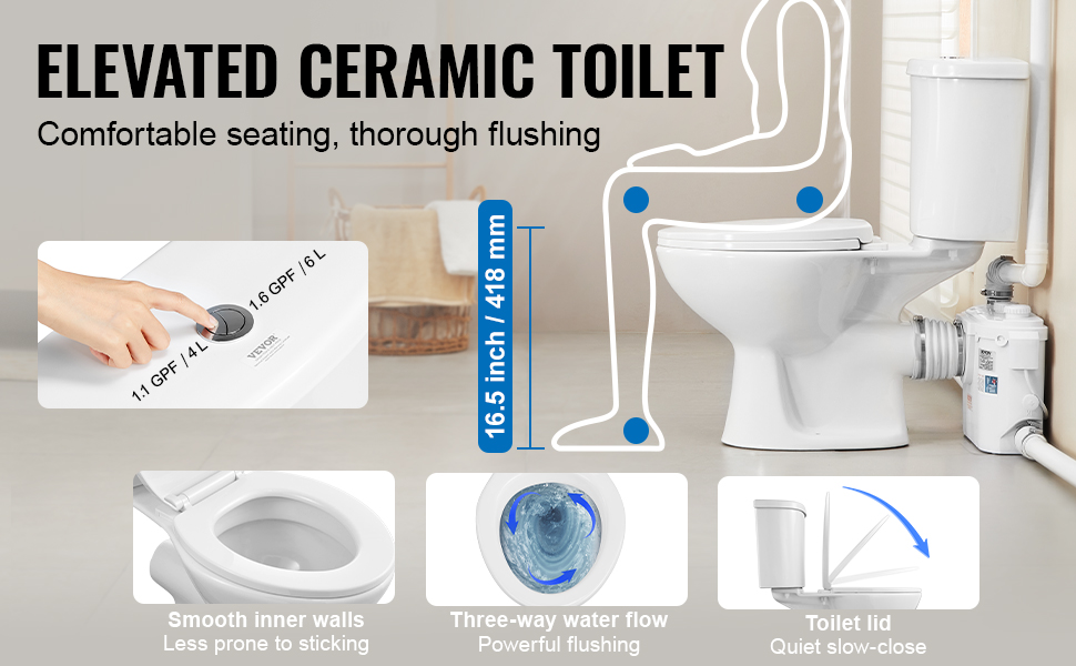 Korkea ja mukava WC-istuin