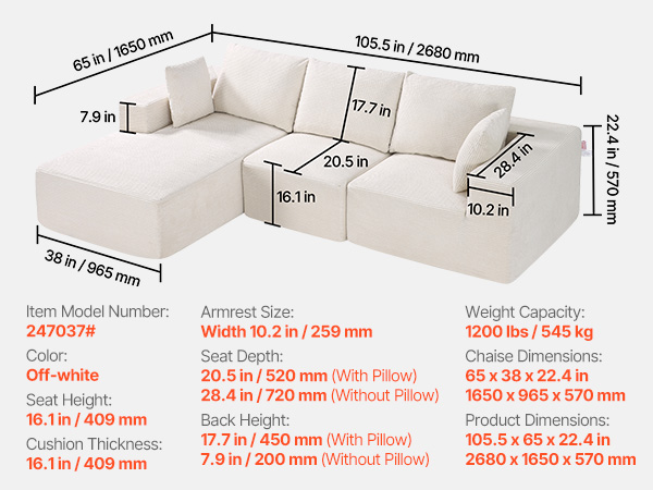 Beige modulaarinen sohva sisustuksessa