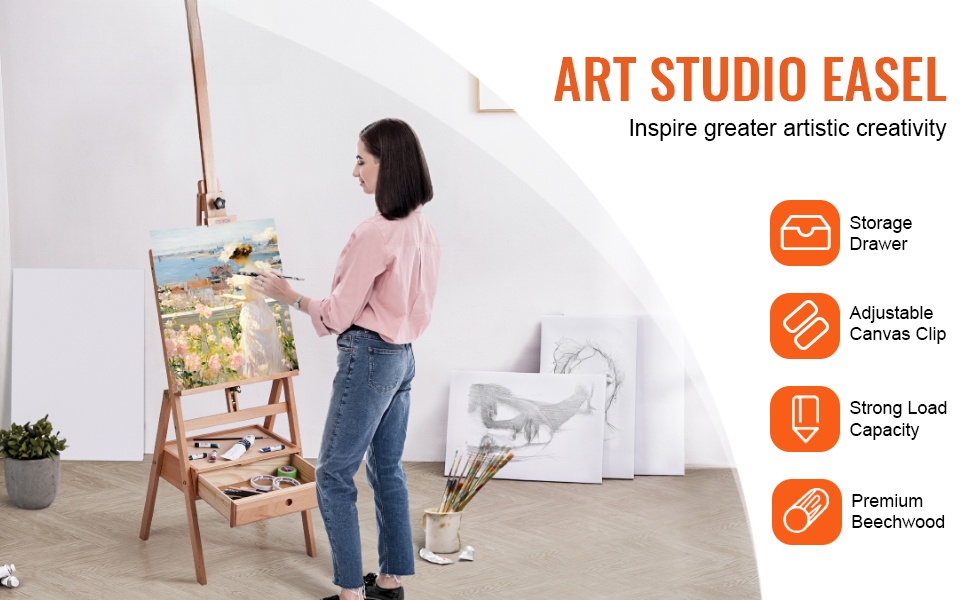 H-runkoinen studiomaalausteline